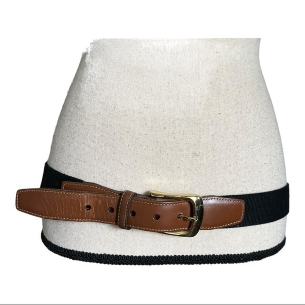Torino Mens European Ribbed Surcingle Leather Belt in Black Size 36